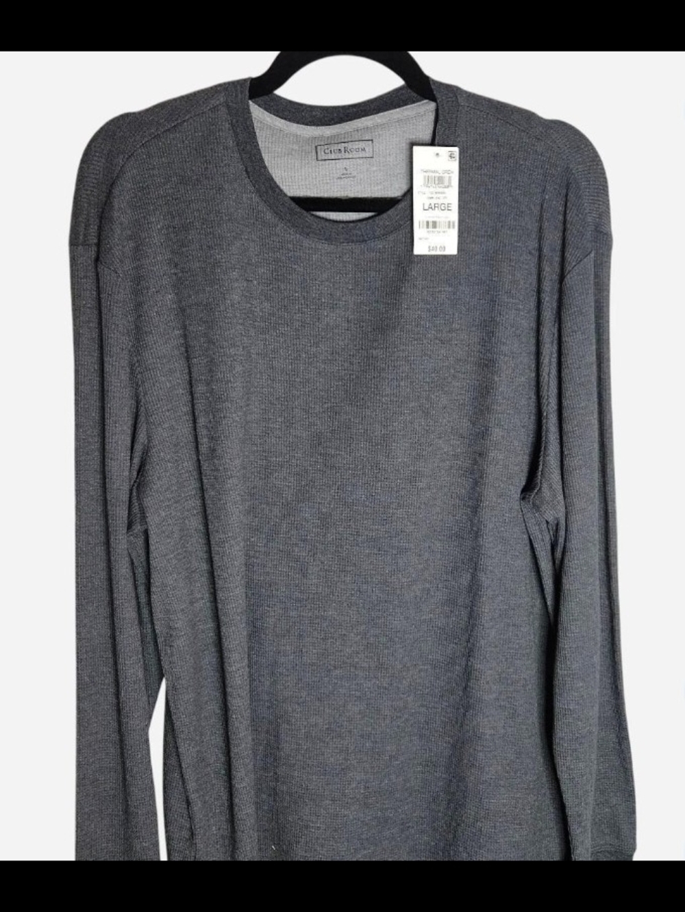 Club Room Men's Long Sleeve Crewneck Shirt - Charcoal Gray